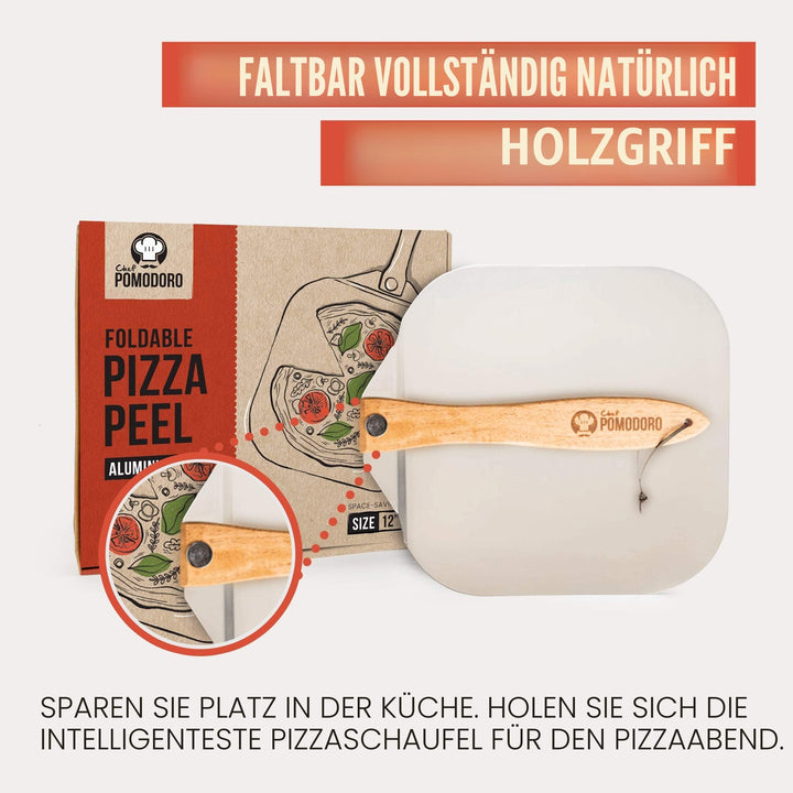 Pizza-Set Aluminium Schieber &amp; Wiegemesser 2-teilig für Pizzastein - Bild 5