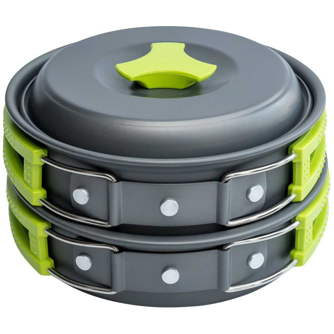 Camping Kochgeschirr Set 10-teilig Aluminium 1L für Wandern