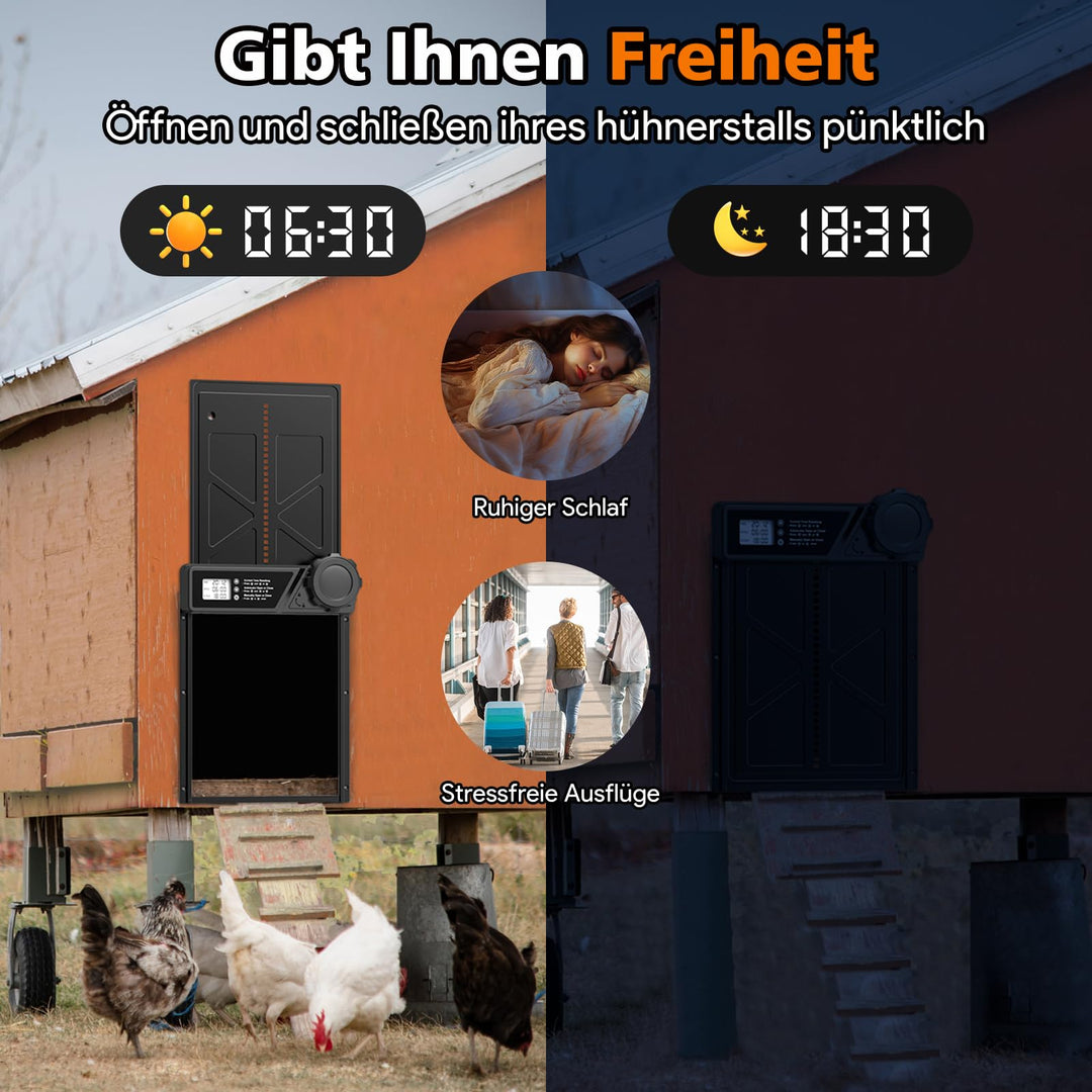 Automatische Hühnerklappe mit Timer 27x24 cm Aluminium batteriebetrieben - Bild 3