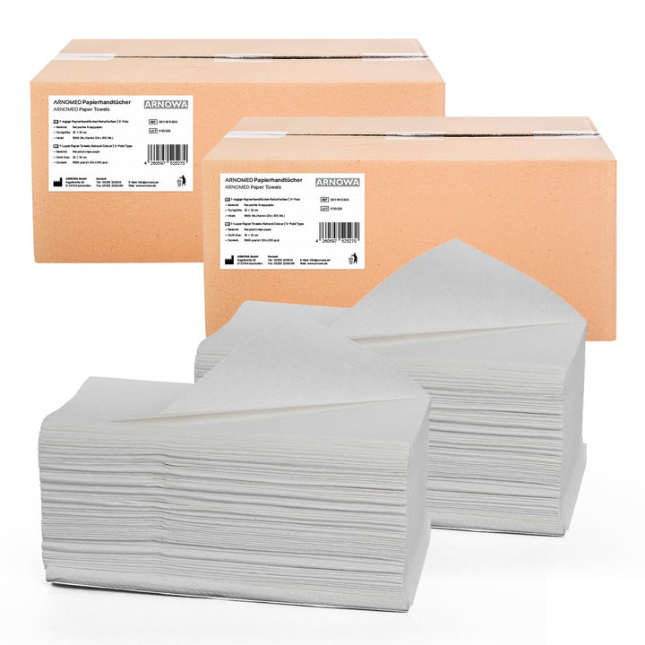 Papierhandtücher ZZ-Falz 25x23cm Recyclingpapier 10000 Stück