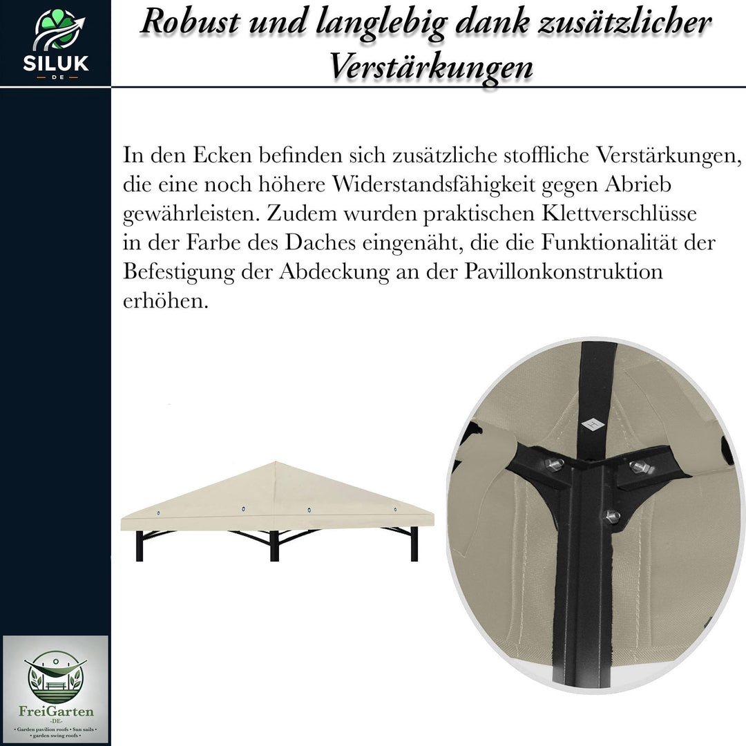 Ersatzdach Gartenpavillon 3x3 m Panama-PVC 370g/m² wasserdicht - Bild 8