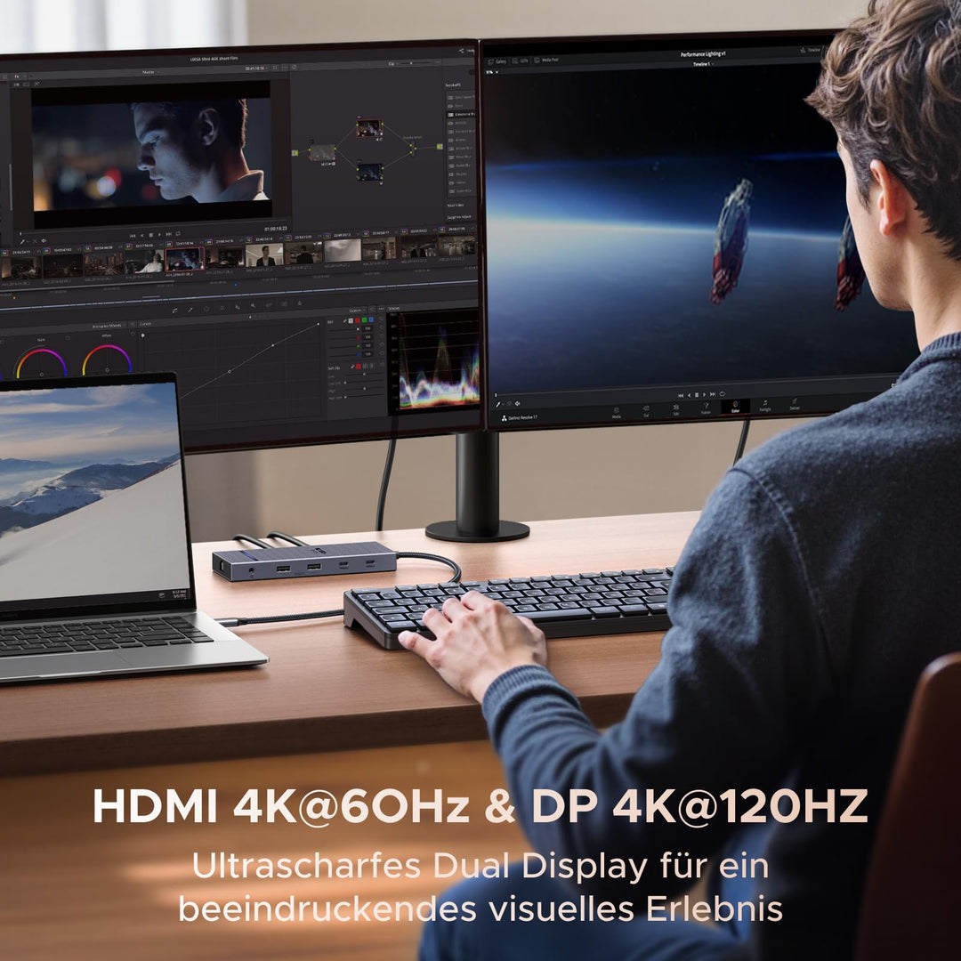 Docking Station Dual Monitor 4K USB-C mit 100W PD &amp; Gigabit-Ethernet - Bild 3