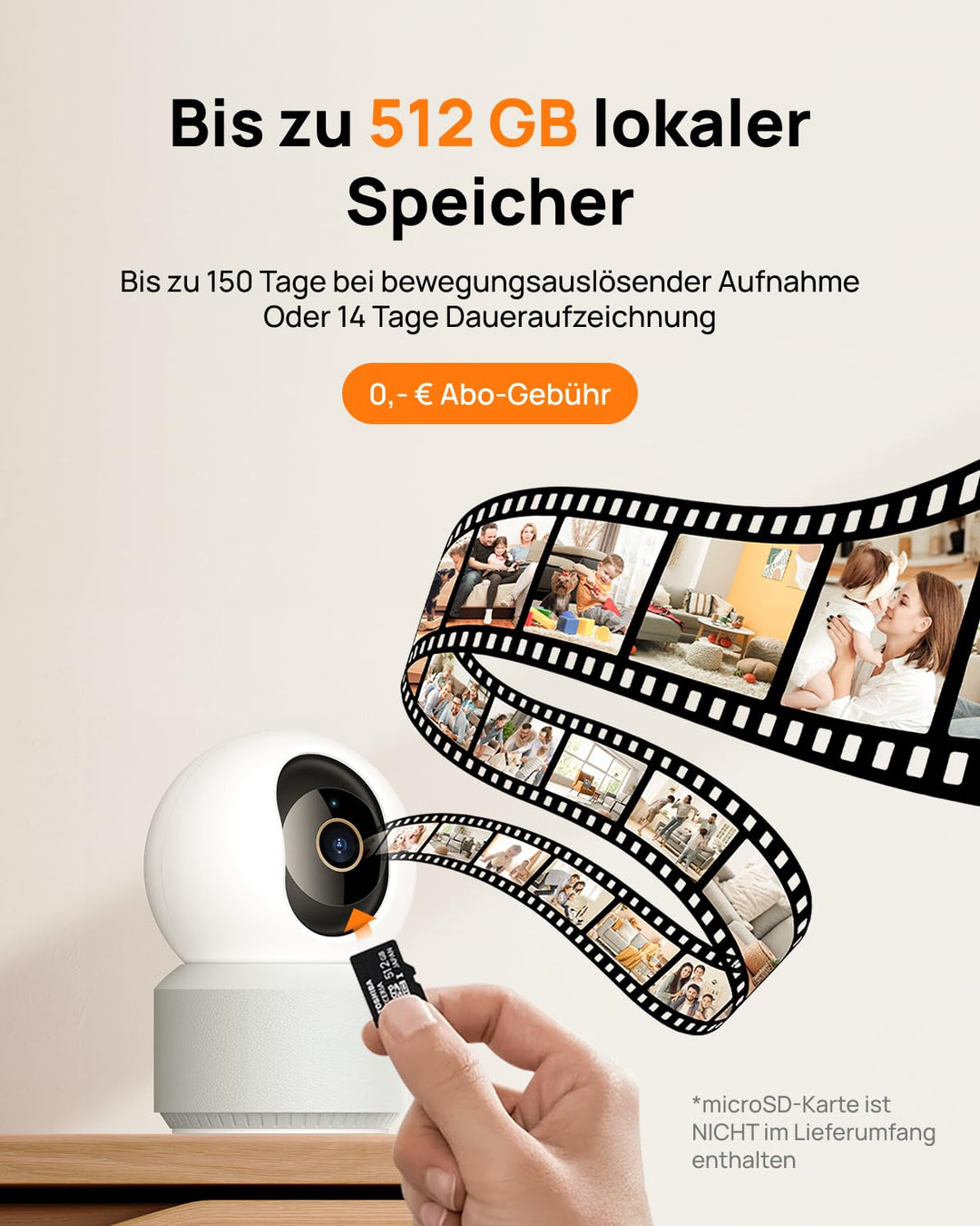 Überwachungskamera Indoor 4K UHD 360° Wi-Fi 6 mit KI-Erkennung 4er-Set - Bild 5