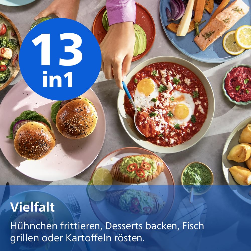 Heissluftfritteuse Doppelkorb 10 L mit 13 Garmethoden, stapelbar