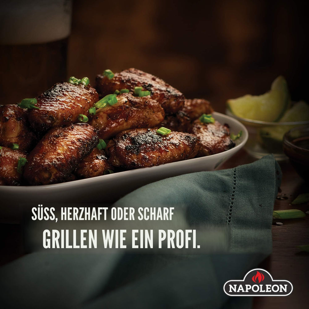 Grillkorb mit Drehspiess für Napoleon Grills, Schwarz
