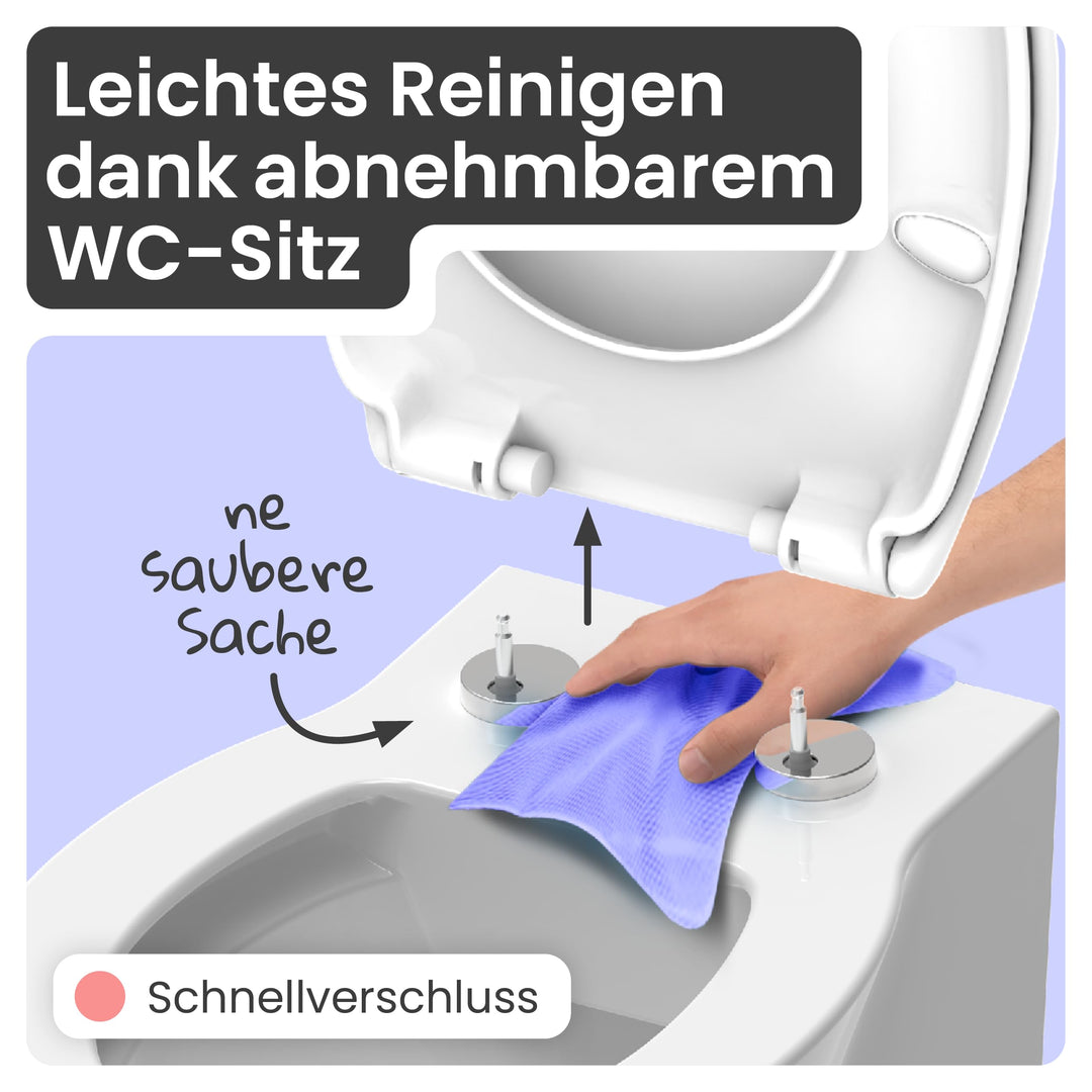 WC-Sitz oval mit Absenkautomatik Duroplast Weiß antibakteriell - Bild 4