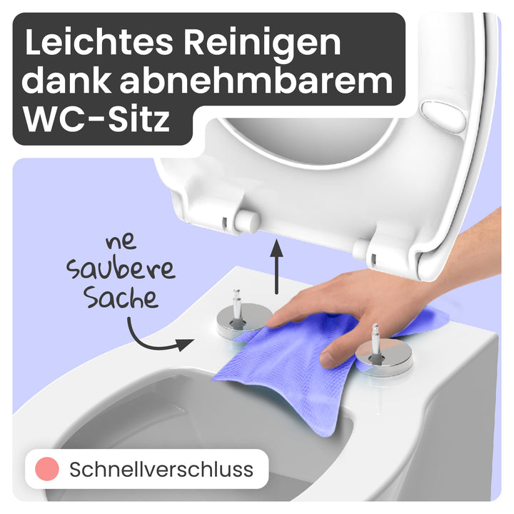 WC-Sitz oval mit Absenkautomatik Duroplast Weiß antibakteriell - Bild 4