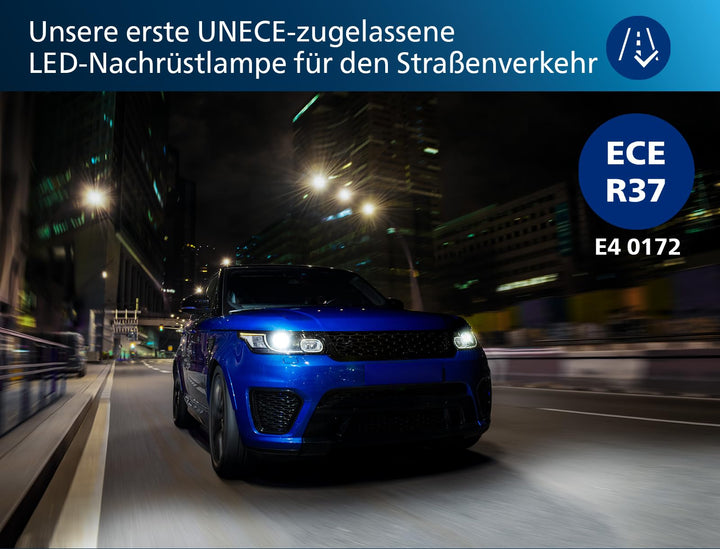 H11 LED Nachrüstlampe mit Strassenzulassung UNECE-R37 +400% Licht - Bild 3