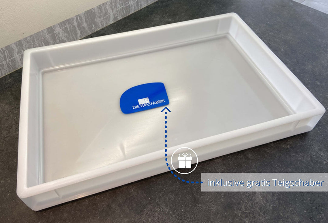 Pizzaballenbox 60x40x7,6 cm PE-HD stapelbar mit Teigschaber - Bild 6