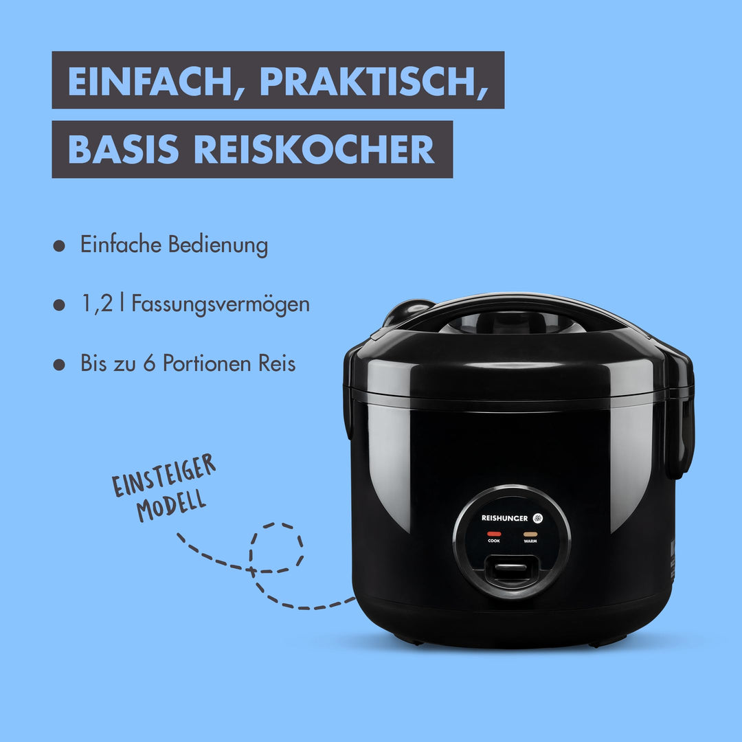 Reiskocher mit Keramikbeschichtung 1,2L Dampfgarer bis 6 Portionen - Bild 3