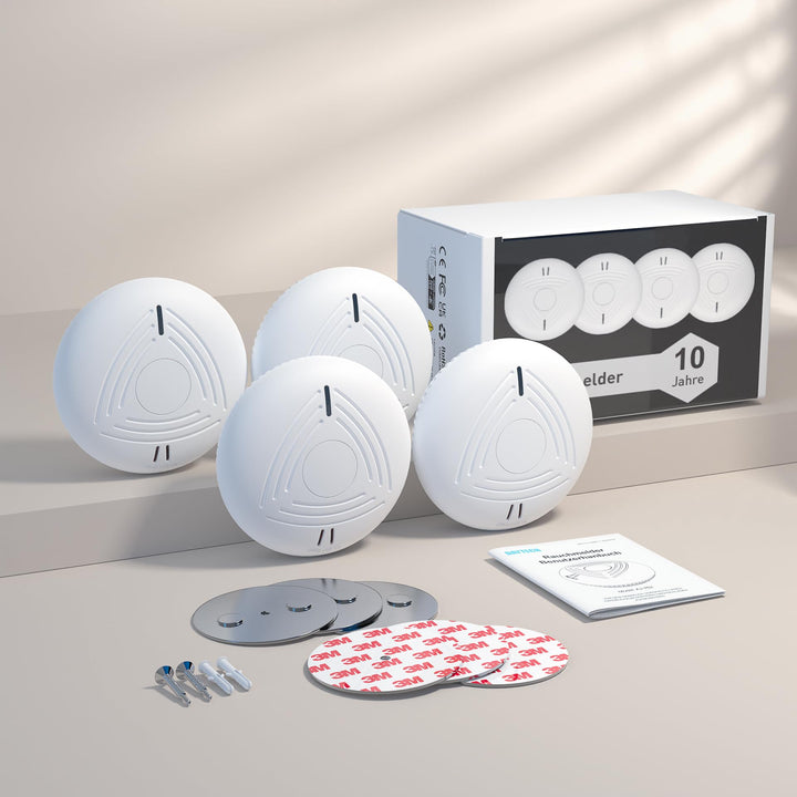 Rauchmelder 10-Jahres-Batterie 4er-Set 85 dB ohne Bohren - Bild 9