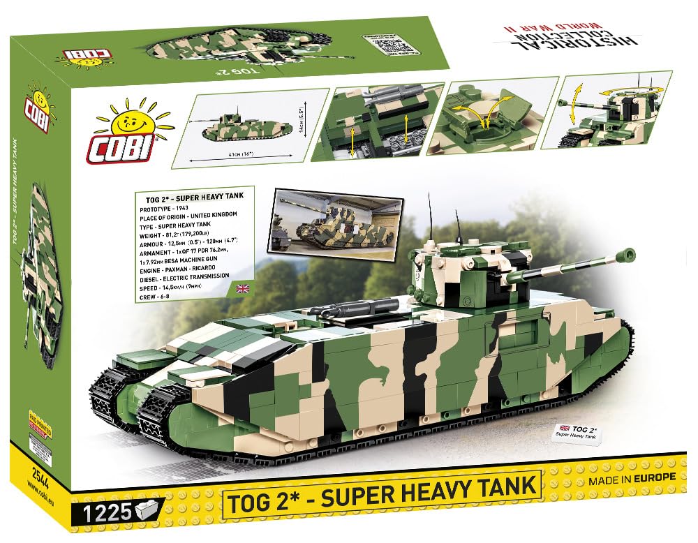Klemmbaustein-Panzer TOG 2 Super Heavy Tank 1225 Teile WWII - Bild 9