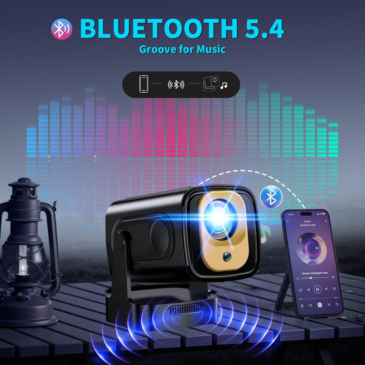 Mini Beamer 4K 1080P WiFi 6 Bluetooth 5.4 mit Autofokus 270° drehbar - Bild 6