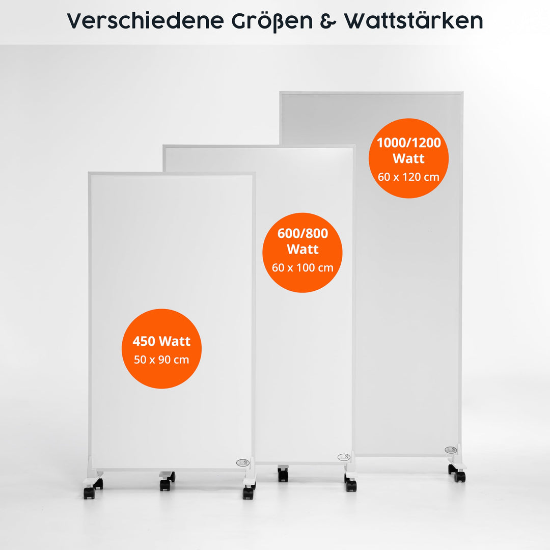 Infrarotheizung Standgerät 1000 W mit Thermostat &amp; Rollen mobil - Bild 3