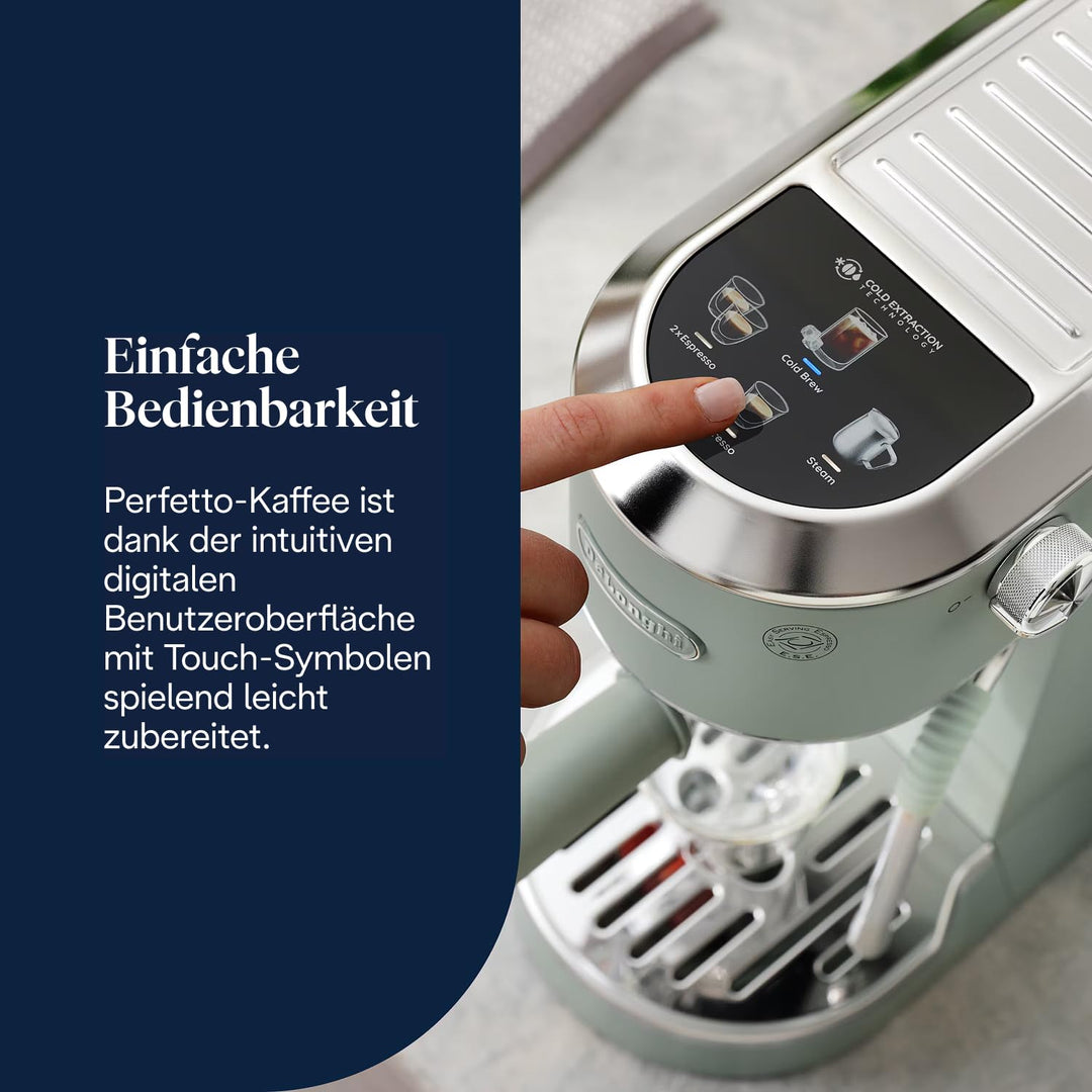Siebträgermaschine mit Cold Brew Funktion kompakt Grün - Bild 3