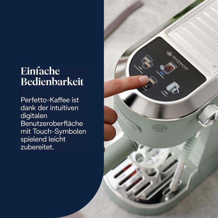 Siebträgermaschine mit Cold Brew Funktion kompakt Grün - Bild 3