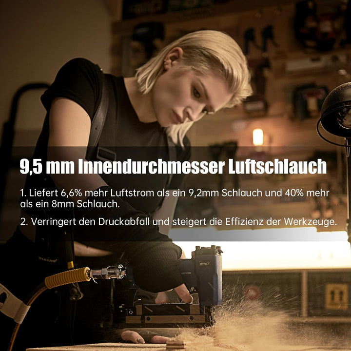 Druckluftschlauchtrommel 20m+2m Hybrid-Polymer 24 Bar Wandmontage - Bild 5