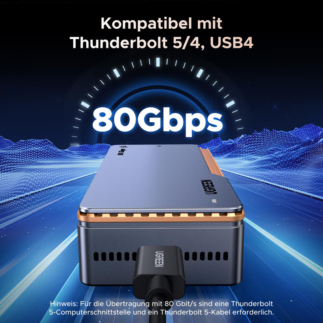 NVMe SSD Gehäuse 80 Gbps Thunderbolt 5/4 mit PWM-Lüfter - Bild 2