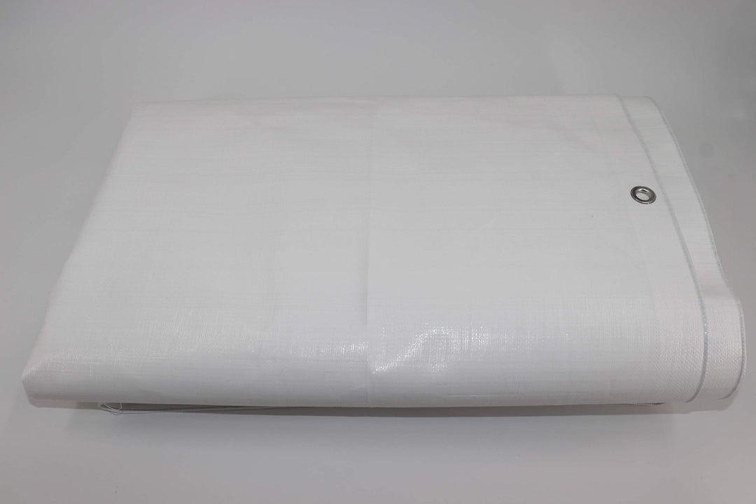 Abdeckplane Weiss 4x6m wasserdicht 260g/m² PE-Gewebe mit Ösen - Bild 4