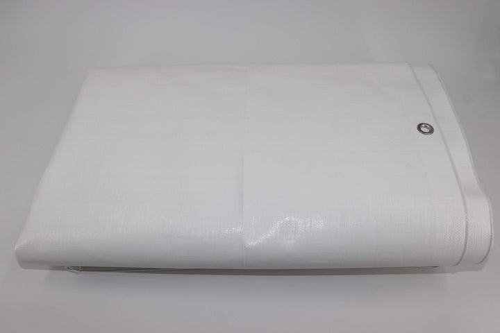 Abdeckplane Weiss 4x6m wasserdicht 260g/m² PE-Gewebe mit Ösen - Bild 4