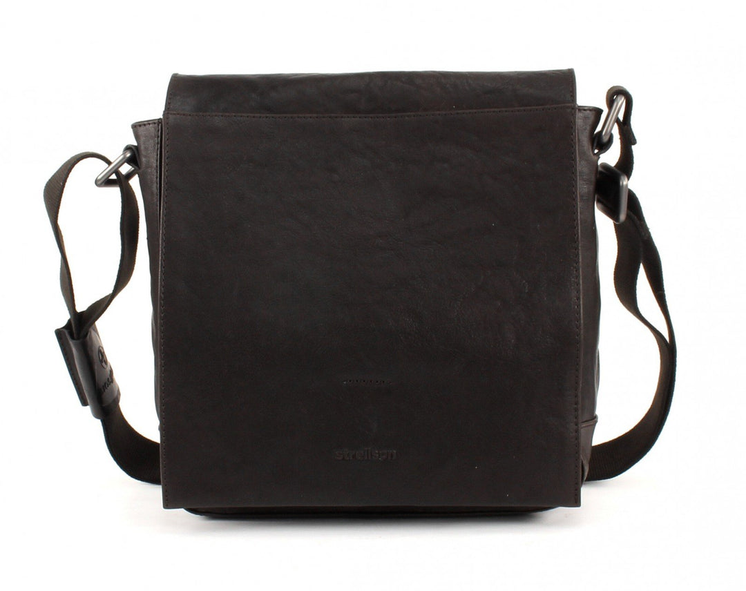 Umhängetasche Leder Vintage 25 cm mit Laptopfach Dunkelbraun