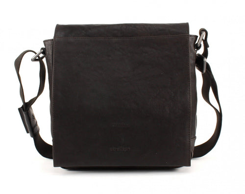 Umhängetasche Leder Vintage 25 cm mit Laptopfach Dunkelbraun