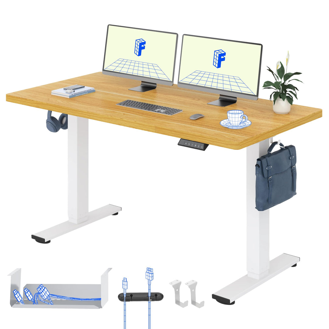 Elektrischer Stehschreibtisch 140x80 cm höhenverstellbar 71–116 cm