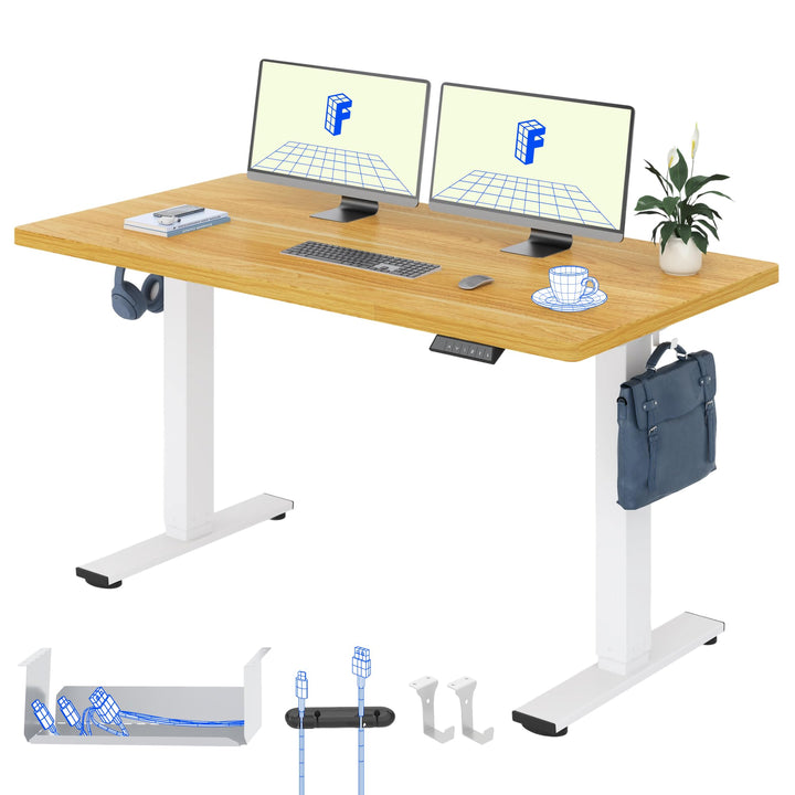 Elektrischer Stehschreibtisch 140x80 cm höhenverstellbar 71–116 cm