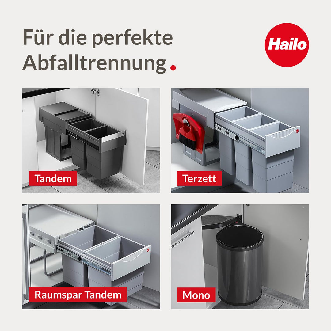 Einbau-Mülltrenner 3 Fächer 28 L Vollauszug für Drehtür-Unterschrank - Bild 7