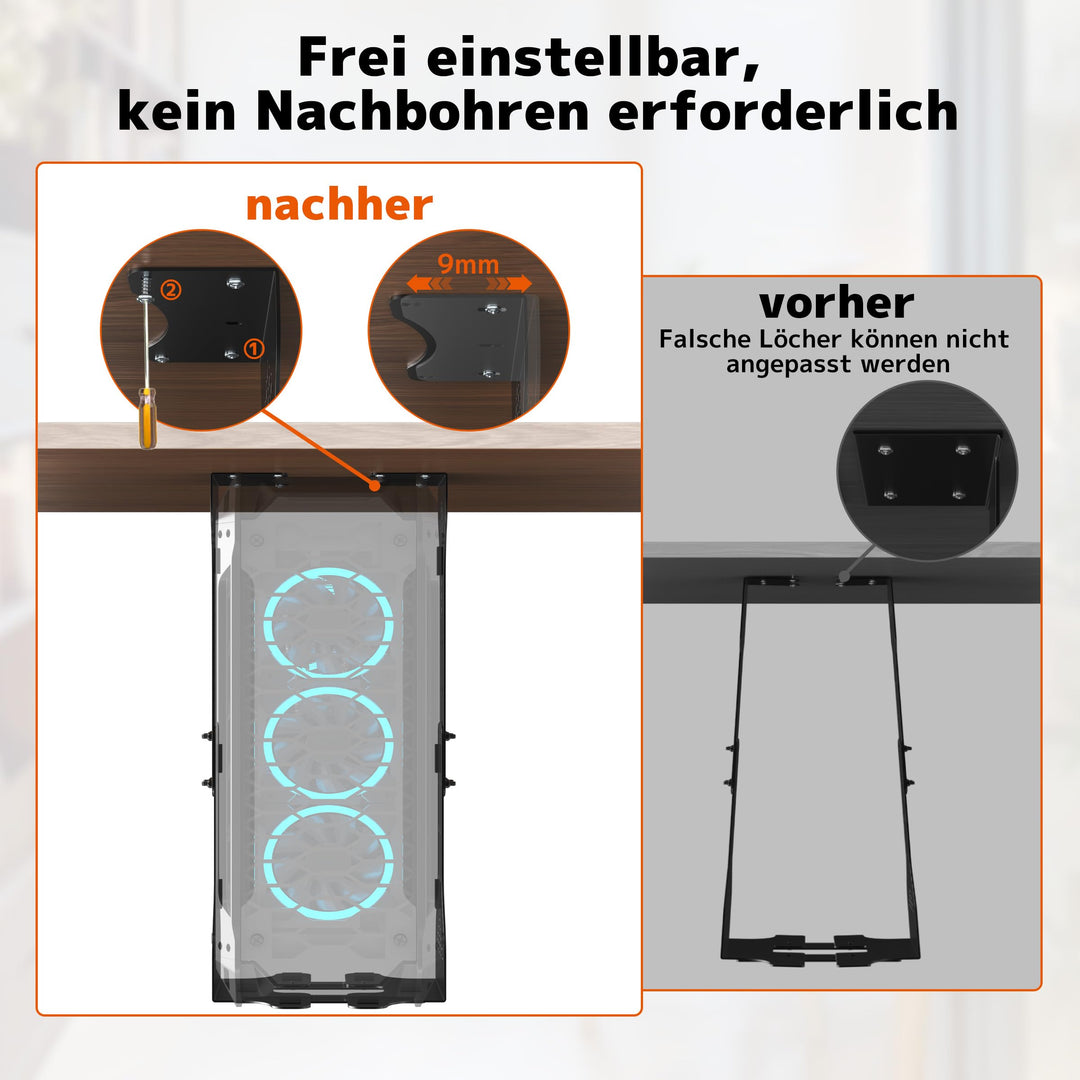 PC-Halterung unter Schreibtisch Stahl 35 kg bis 340 mm Breite - Bild 3