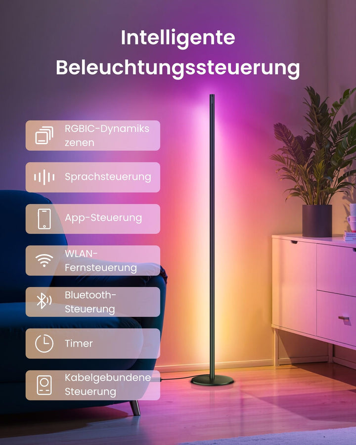 LED Stehlampe RGBICWW Smart Home Matter 1200 lm Musiksync - Bild 6