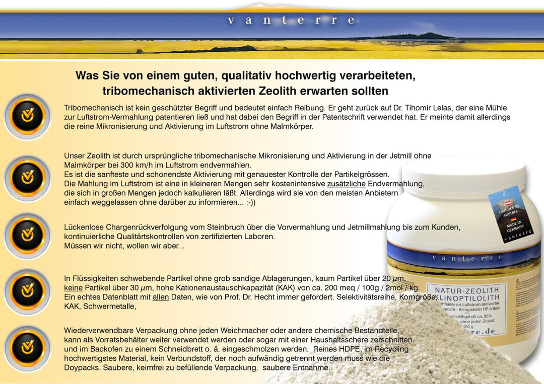 Zeolith Klinoptilolith ultrafein 6µm 1400g in HDPE-Dose - Bild 3