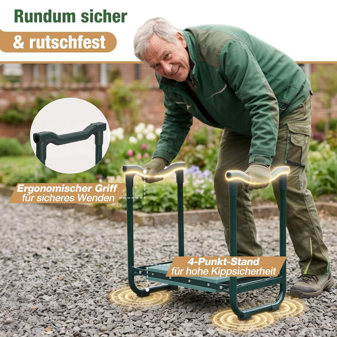 Garten-Kniebank 2-in-1 klappbar höhenverstellbar bis 180 kg Stahl - Bild 4