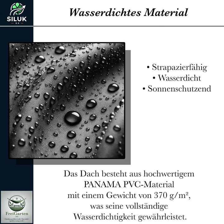 Ersatzdach Pavillon 3x4 m Anthrazit PVC 370g/m² wasserdicht - Bild 8