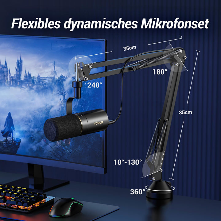 Dynamisches Podcast-Mikrofon XLR/USB mit Arm Nierencharakteristik - Bild 6