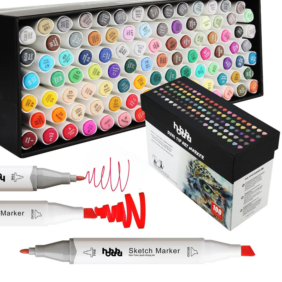 Alkohol Marker Set 100 Farben Doppelspitze für Illustration