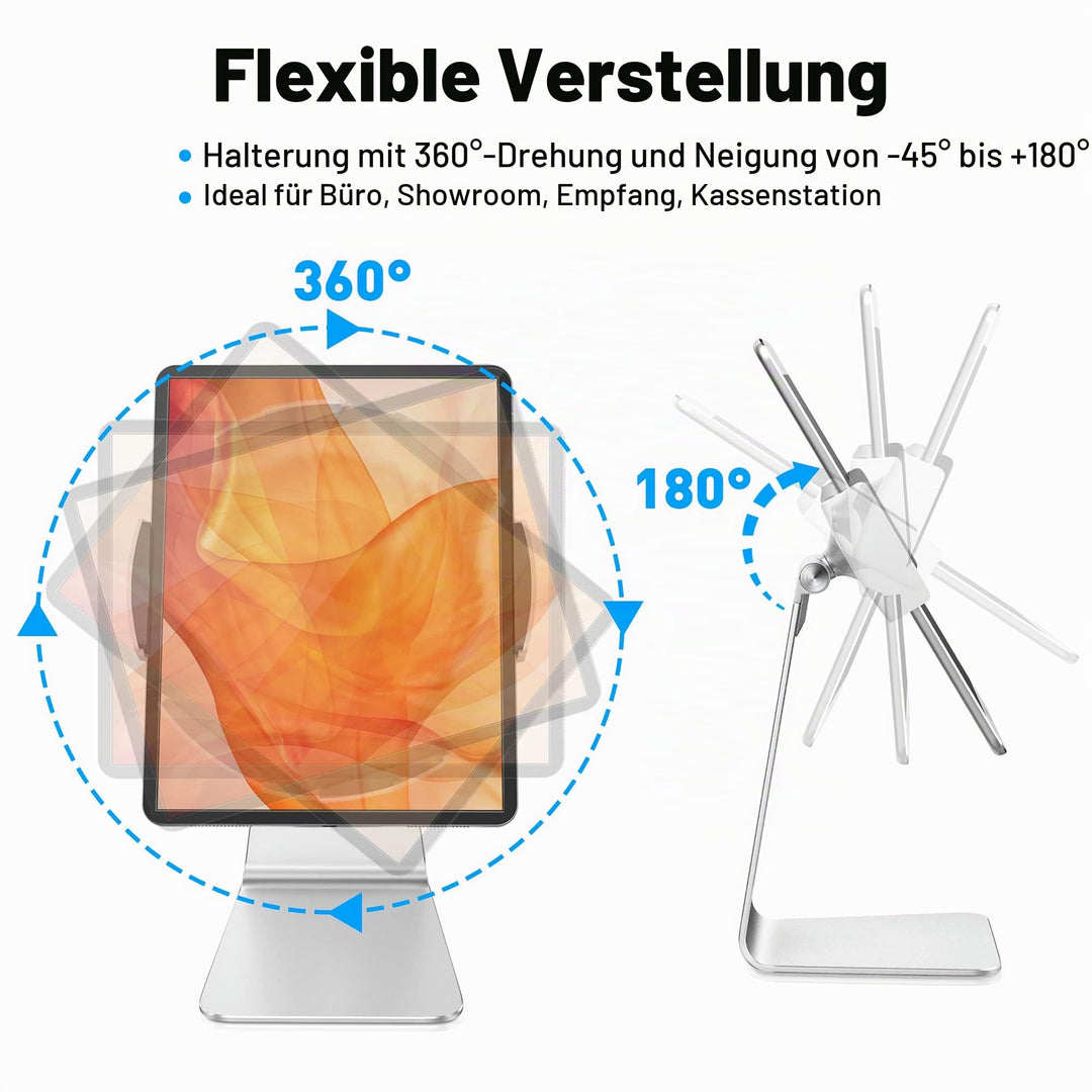 Tablet-Ständer Aluminium 360° drehbar 7–12,9 Zoll Hoch- und Querformat - Bild 3