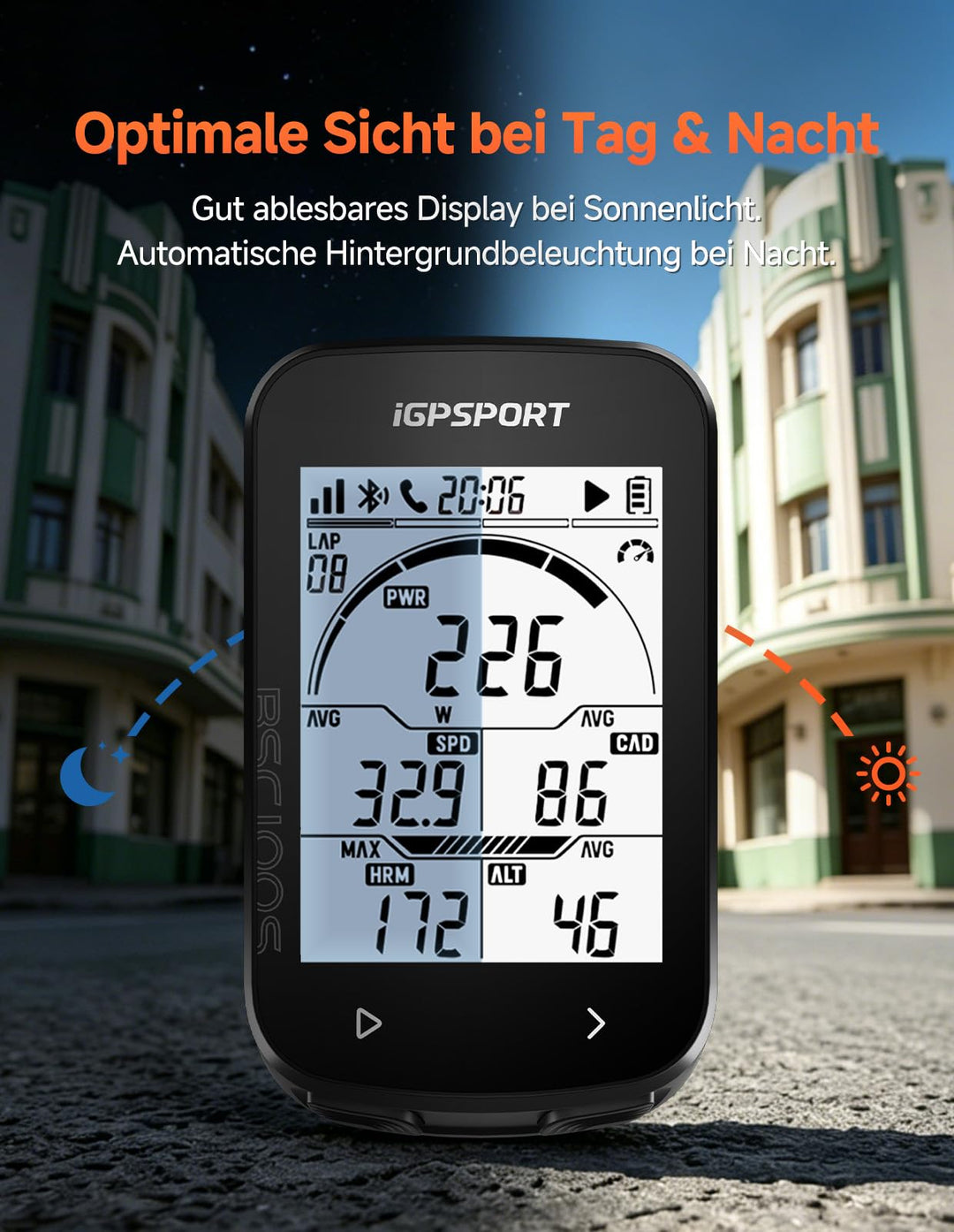 GPS Fahrradcomputer kabellos 5-Satelliten ANT+ Bluetooth 2,6 Zoll - Bild 5