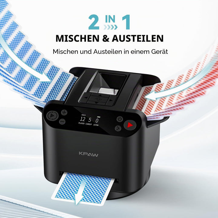 Kartenmischmaschine automatisch 2-in-1 mit 4 Fernbedienungen fuer bis zu 12 Spieler - Bild 2