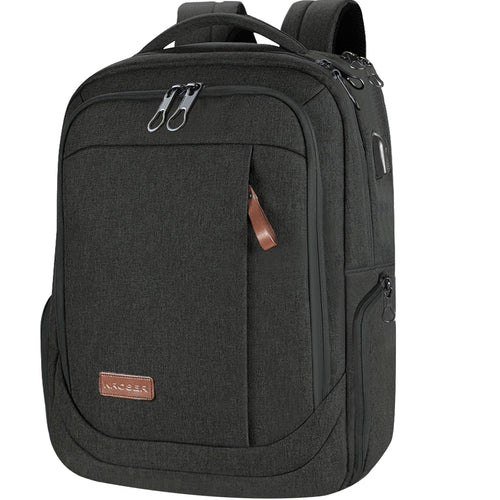 Laptop Rucksack 17,3 Zoll wasserabweisend mit USB-Anschluss Schwarz