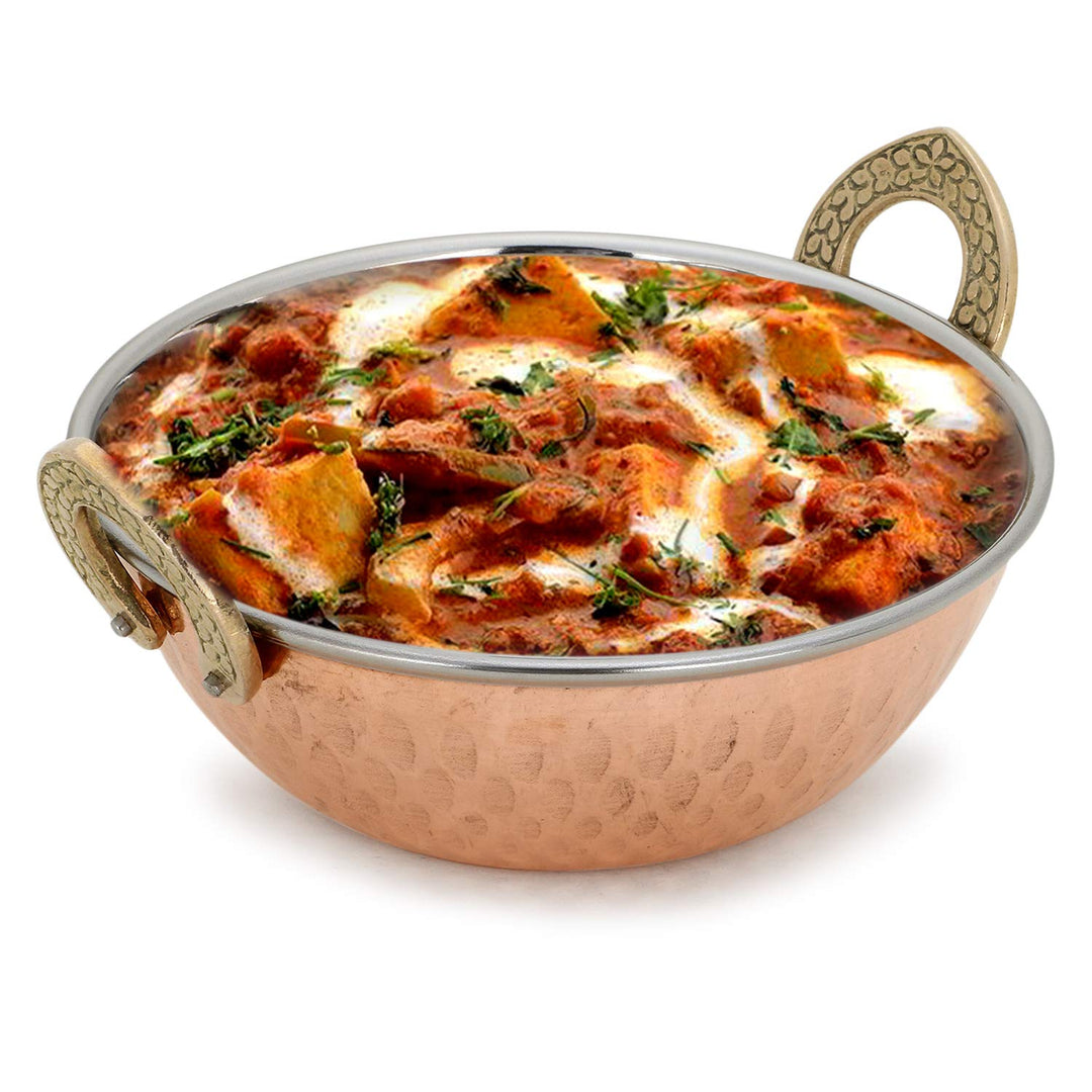 Karahi Servierschalen 4er-Set Kupfer/Edelstahl 13 cm 300 ml - Bild 5