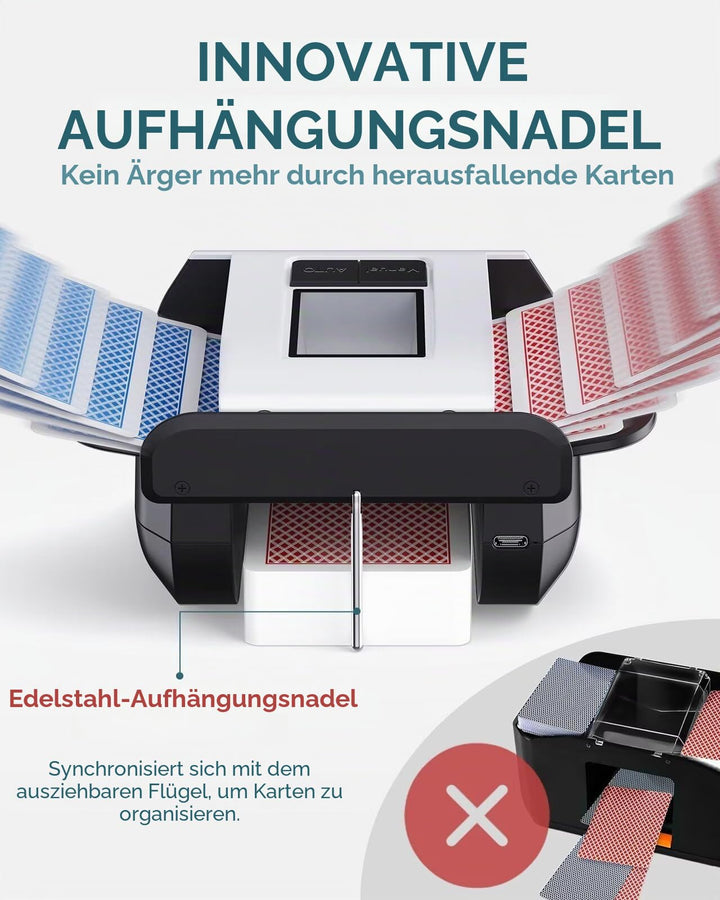 Kartenmischer elektrisch 2-Modi USB-C fuer Poker Bridge Kartenspiele - Bild 3