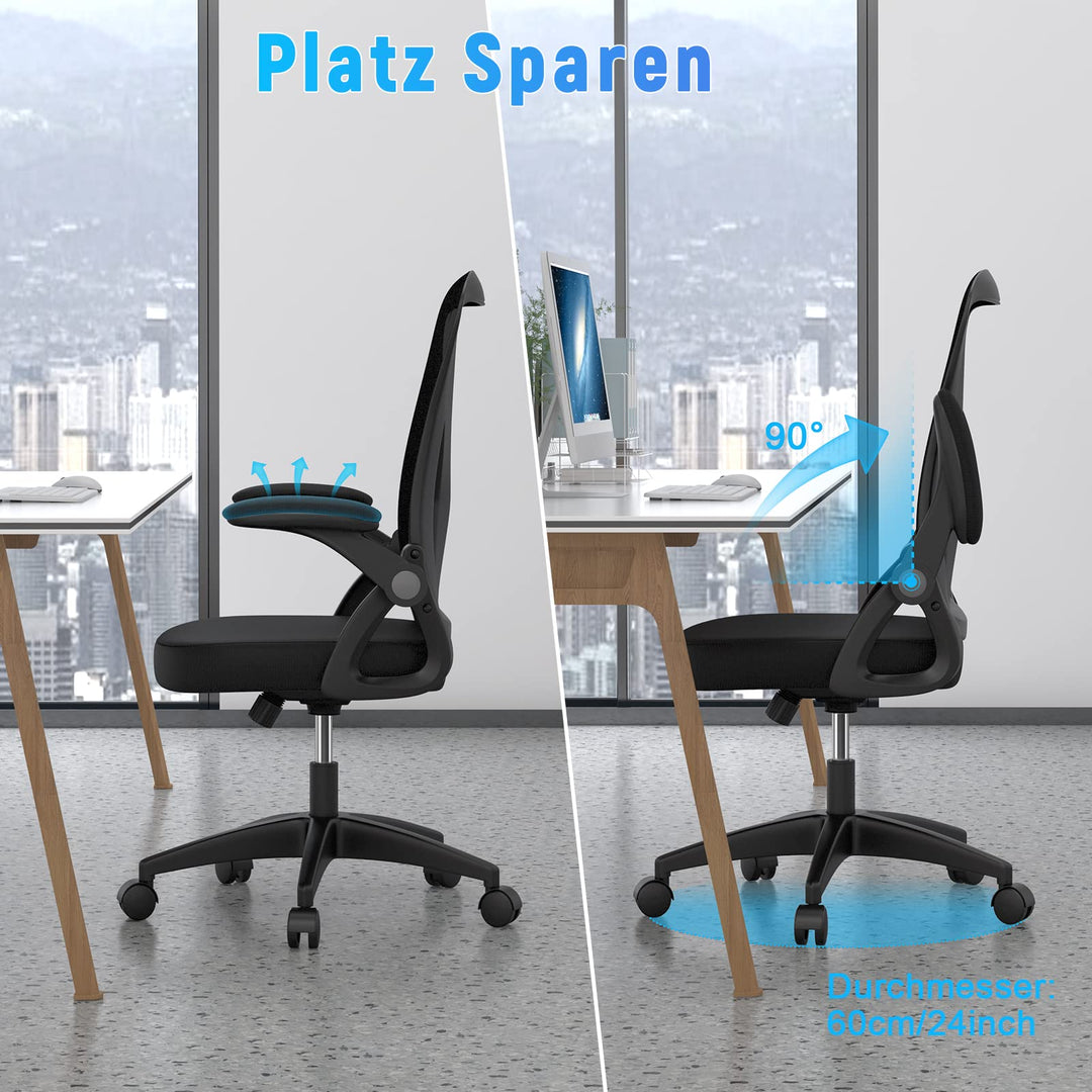 Bürostuhl mit Netzrücklehne, Lendenwirbelstütze und Armlehnen - Bild 6