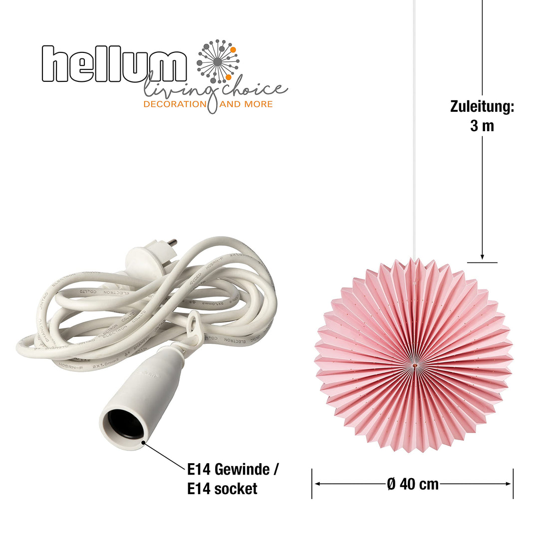 Lampion wetterfest Rosa Ø40cm für Outdoor &amp; Indoor mit LED E14 - Bild 3