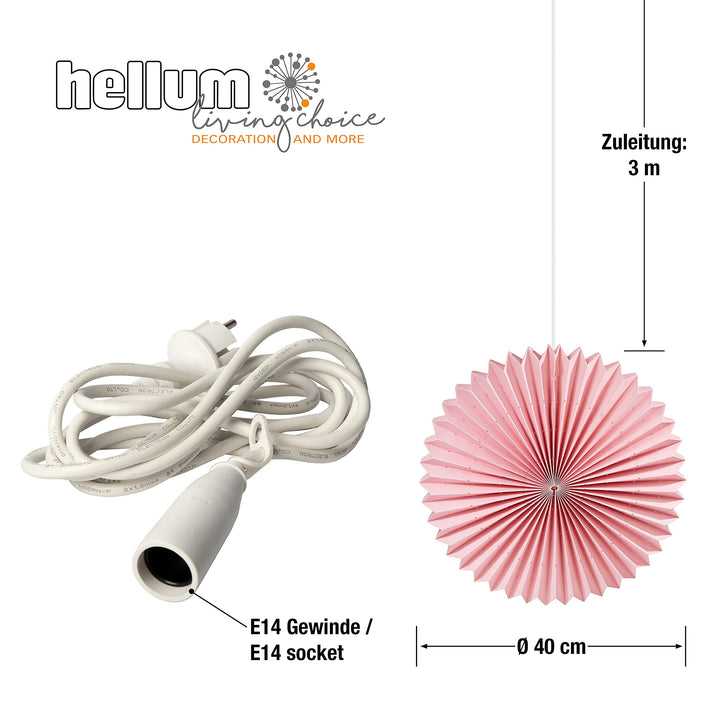 Lampion wetterfest Rosa Ø40cm für Outdoor &amp; Indoor mit LED E14 - Bild 3