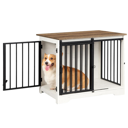 Hundebox Möbel Vintage 2 Türen für kleine & mittelgrosse Hunde 75x49x58cm