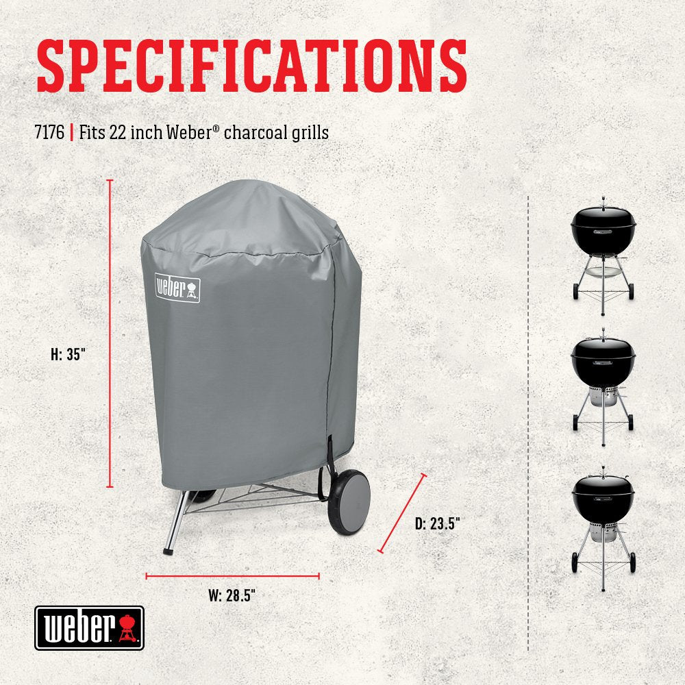 Grillabdeckung Holzkohlegrill 57 cm wasserabweisend Grau - Bild 3