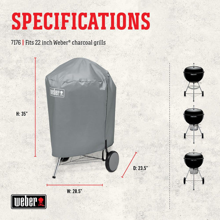 Grillabdeckung Holzkohlegrill 57 cm wasserabweisend Grau - Bild 3