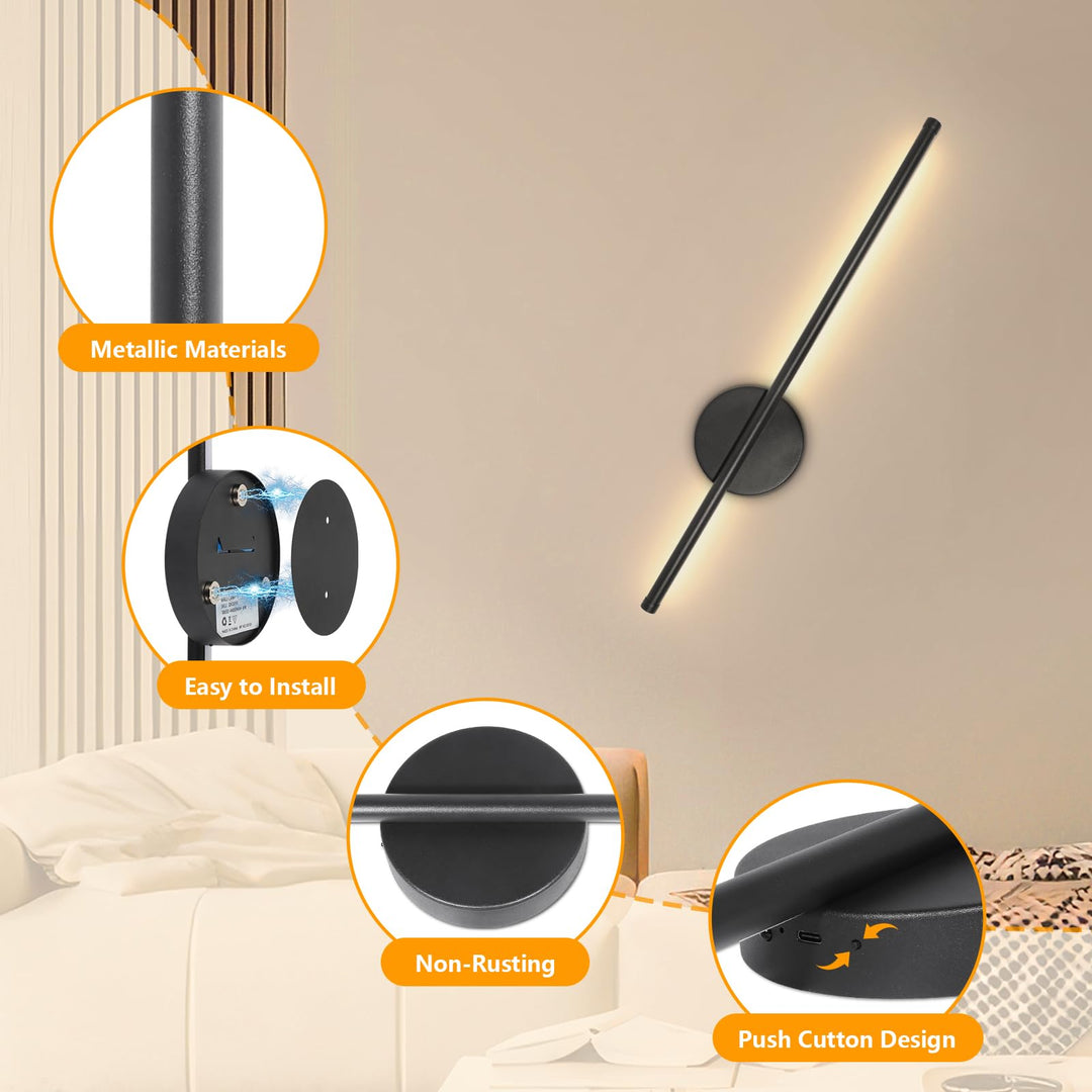 LED Wandleuchte kabellos 60 cm dimmbar 3000–6000 K 2er-Set - Bild 4