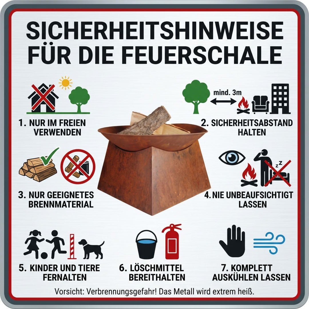 Feuerschale Rostoptik Metall Ø 58 cm für Garten und Terrasse - Bild 2